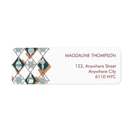 Modern kerstvakantie groen retouradres etiket (Voorkant)