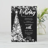 MODERN KERSTVAKANTIE Open Huis Party Zilver Kaart (Staand voorkant)