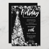 MODERN KERSTVAKANTIE Open Huis Party Zilver Kaart (Voorkant / Achterkant)