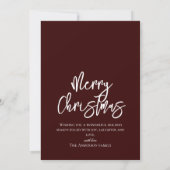 Modern kerstvakantie rood script met foto kaart (Achterkant)