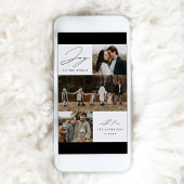 Modern Kerstvreugde voor de Wereld 4 Foto Feestdagenkaart