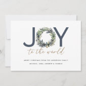 Modern Kerstvreugde Voor De Wereld Kerst Feestdagenkaart (Voorkant)