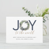 Modern Kerstvreugde Voor De Wereld Kerst Feestdagenkaart (Staand voorkant)