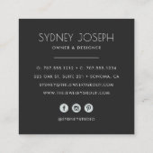 Modern Ketting Logo | Ontwerp van juwelen Vierkante Visitekaartje (Achterkant)