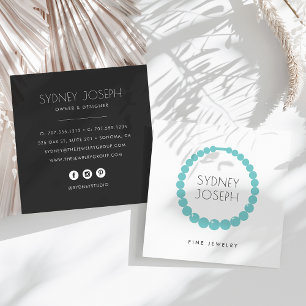 Modern Ketting Logo   Ontwerp van juwelen Vierkante Visitekaartje