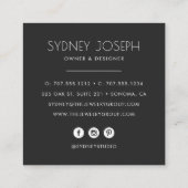 Modern Ketting Logo | Ontwerp van juwelen Vierkante Visitekaartje (Achterkant)