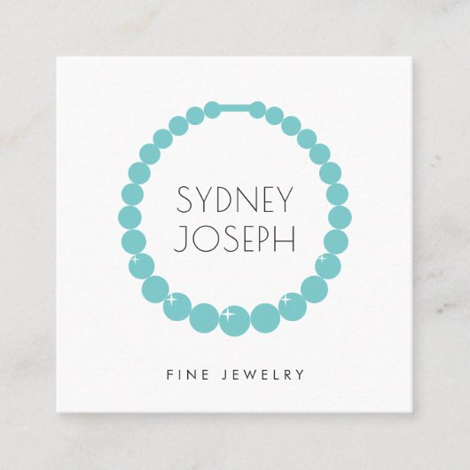 Modern Ketting Logo | Ontwerp van juwelen Vierkante Visitekaartje (Voorkant)