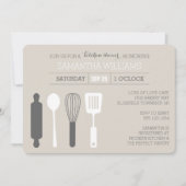 Modern Keuken Vrijgezellenfeest Grijs en Wit Kaart (Voorkant)