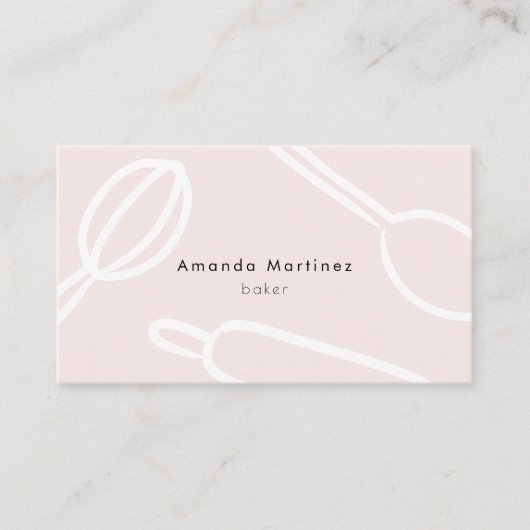 Modern keukengerei Blush Pink Baker Visitekaartje (Voorkant)