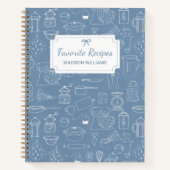 Modern keukengerei Schattige Doodle Recept Notitieboek (Voorkant)