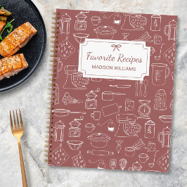Modern keukengerei Schattige Doodle Recept Notitieboek