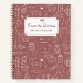 Modern  keukengerei Schattige Doodle Recept Notitieboek (Voorkant)