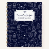 Modern  keukengerei Schattige Doodle Recept Notitieboek (Voorkant)