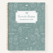 Modern keukengerei Schattige Doodle Recept Notitieboek (Voorkant)