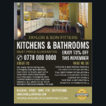 Modern Keukenontwerp, keuken en badkamer Fitter Flyer<br><div class="desc">Modern Keukenontwerp,  Keuken & Bathroom Fitter Company Adverteren Flyer door de opslag van het Visitekaartje.</div>
