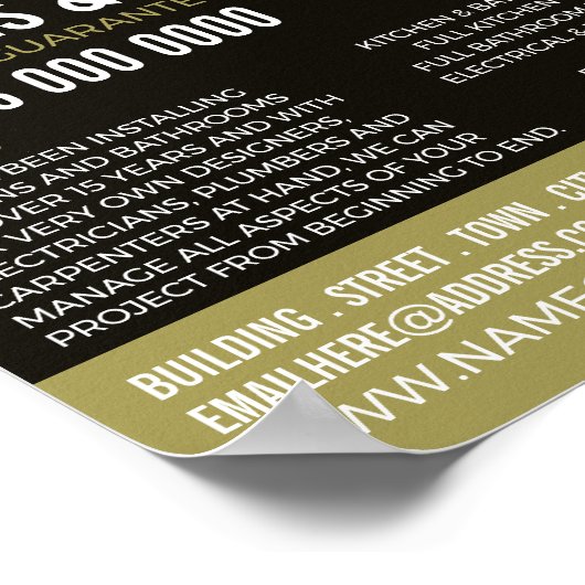 Modern Keukenontwerp, keuken en badkamer Fitter Poster (Hoek)