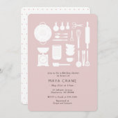 Modern Keukenroze Vrijgezellenfeest Kaart (Voorkant / Achterkant)