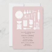 Modern Keukenroze Vrijgezellenfeest Kaart (Voorkant)