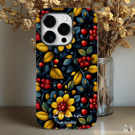 Modern Khokhloma Bloemenpatroon - Vet en Elegant Case-Mate iPhone 14 Pro Hoesje