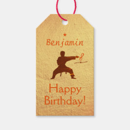 Modern Kick It Martial Arts Kinder Karate Verjaard Cadeaulabel