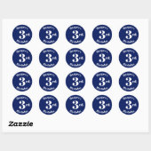 Modern Kids Birthday marvy blue Ronde Sticker (Vel)