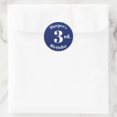 Modern Kids Birthday marvy blue Ronde Sticker (Tas)