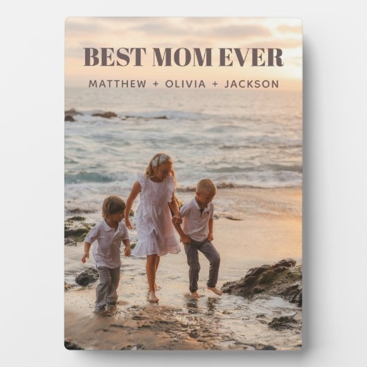 Modern Kids Names Personalized Best Mom Ever Photo Fotoplaat (voorkant)