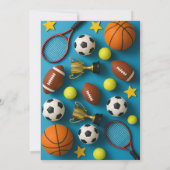 Modern Kids Sports Birthday Invitation Kaart (Achterkant)