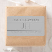 Modern kijkend grijs terugkeeradres etiket (Insitu)