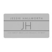 Modern kijkend grijs terugkeeradres etiket (Voorkant)