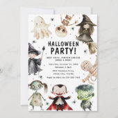 Modern Kinder Halloween Feest Kaart (Voorkant)