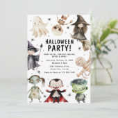Modern Kinder Halloween Feest Kaart (Staand voorkant)