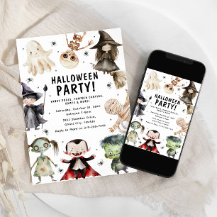 Modern Kinder Halloween Feest Kaart