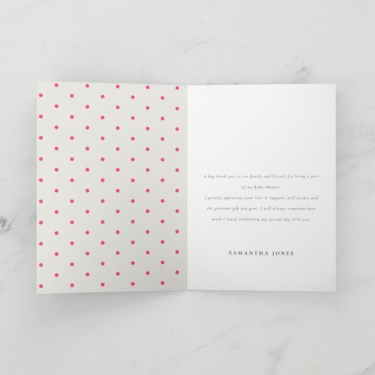 Modern Kinder met hand getekend Baby shower Bedankkaart (Binnen)