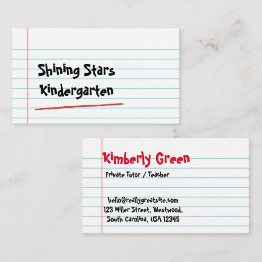 Modern Kindergarten visitekaartje (Voorkant / Achterkant)