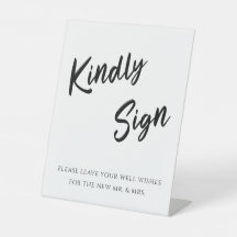 Modern Kindly Sign Guestbook Weddenschap