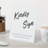 Modern Kindly Sign Guestbook Weddenschap Reclamebord Met Voetstuk (Insitu)