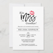 Modern Kiss Miss Goodbye Lips Bachelorette Party Kaart (Voorkant)