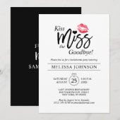 Modern Kiss Miss Goodbye Lips Bachelorette Party Kaart (Voorkant / Achterkant)
