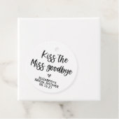 Modern Kiss the Miss Goodbye Bruiloftsfeest  Bedankjes Labels (In situ)