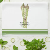 Modern Kitchen Asparagus pun art towel Theedoek (Gevouwen)