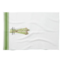 Modern Kitchen Asparagus pun art towel