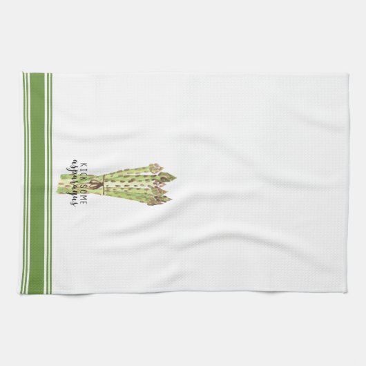 Modern Kitchen Asparagus pun art towel Theedoek (Horizontaal)