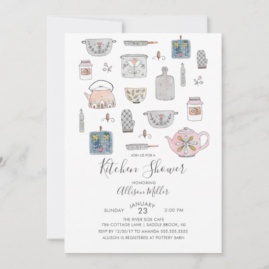 Modern Kitchen Bridal Shower Kaart (Voorkant)