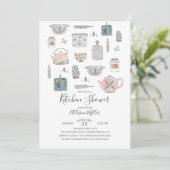 Modern Kitchen Bridal Shower Kaart (Staand voorkant)