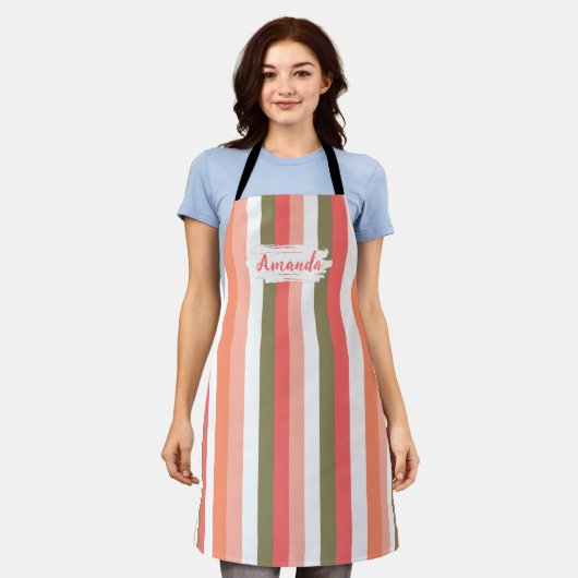 Modern Kitchen Custom Apron, Heart, Cook Bake BBQ Schort (Gedragen)