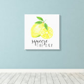 MODERN KITCHEN LEMON PUN CANVAS AFDRUK (Insitu (Houten vloer))