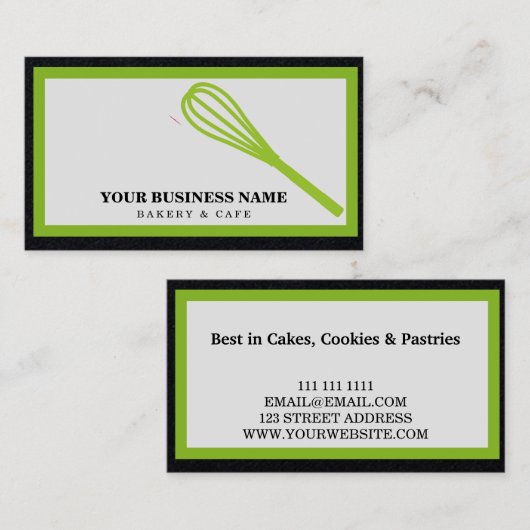 Modern Kitchen Whisk Bakery Visitekaartje (Voorkant / Achterkant)