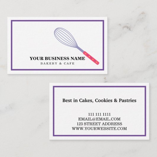 Modern Kitchen Whisk Bakery Visitekaartje (Voorkant / Achterkant)