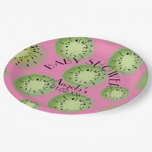 Modern Kiwi Fruit - Waterverf Baby shower Papieren Bordje (Gekanteld)